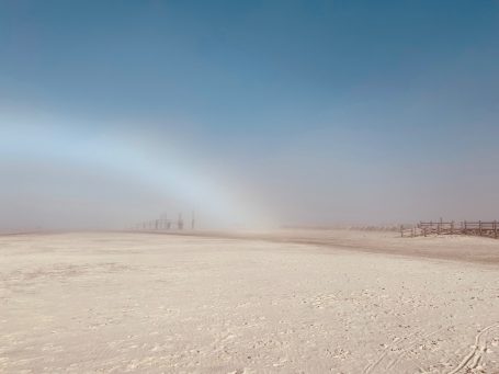 Strand im Nebel